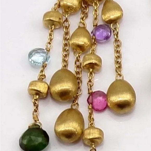 Gorgeous Marco Bicego PARADISE 5 Strand Multi Gem 18K Earrings - Picture 4 of 8